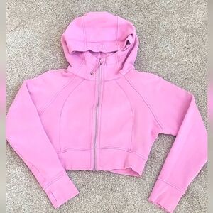 Lululemon Pink Cropped Zippered Hoodie Size 10